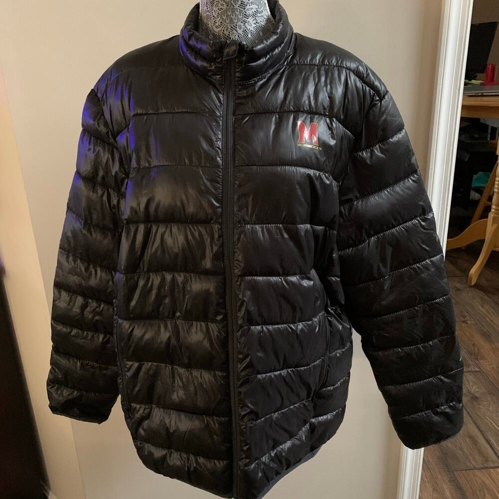 Maryland Terrapins Fanatics Puffer Performance Full-Zip Jacket Coat 2XL Black